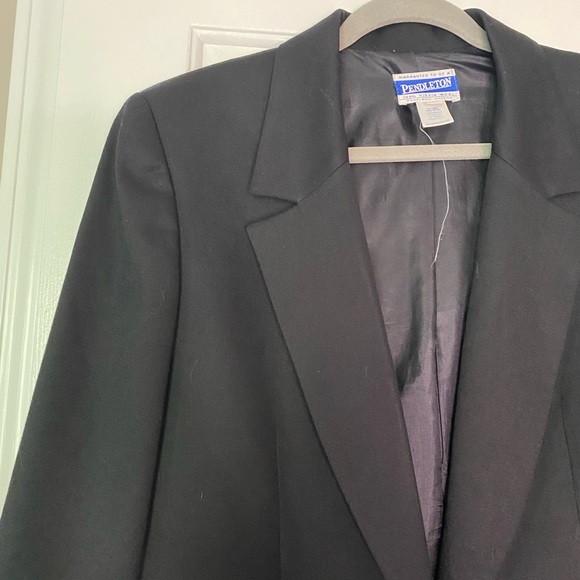 VTG Pendleton 8 black blazer button 100% wool - Picture 6 of 10